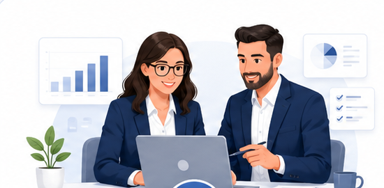 Equipe de assessoria trabalhando com licitações